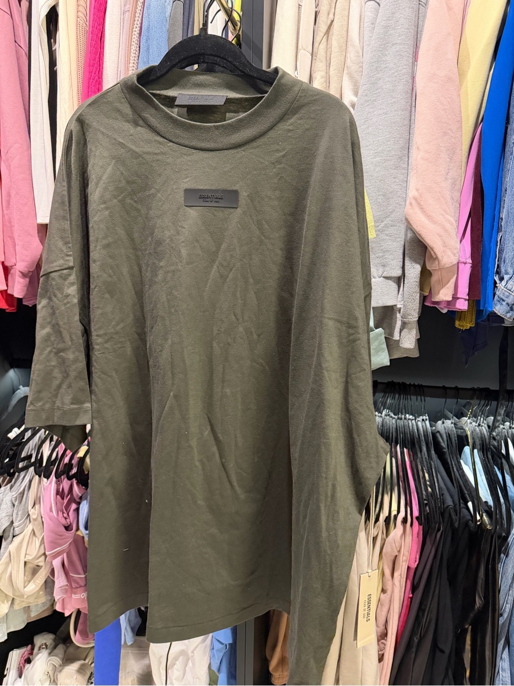Fear of God Olive Oversized Crew Neck T‑Shirt